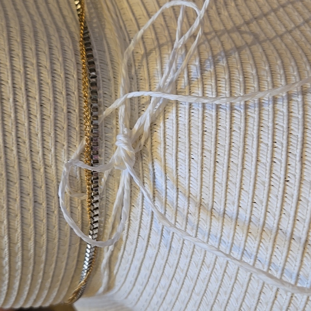 New Madd Hatter Wide Brim Hat with Beachy Gold Chain Accent - Picture 5 of 9